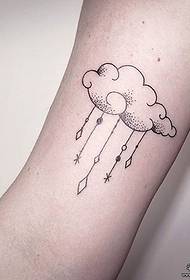 Big arm cloud geometric line sting tattoo pattern