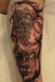 Aarm verschidden Mask Monster Tattoo Muster