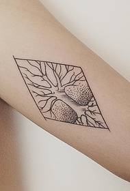 Small arm geometry tree line sting tattoo pattern