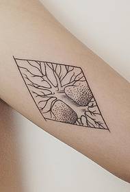 Maliit na braso geometry tree line sting tattoo pattern