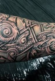 Ručno nacrtan uzorak tetovaža zmaja totem za osobnost ruku
