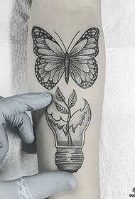 Tattoos Threicae American et Europae brachium parva bulbi plant papilio parte exemplaris