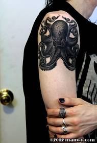 Personality trend arm octopus tattoo