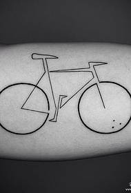 Motivo per tatuaggi minimalista con linea nera e grande braccio per bicicletta