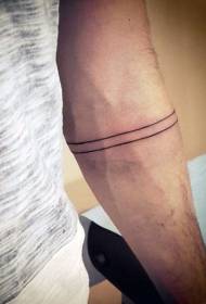Modello tatuaggio braccio nero linea parallela semplice