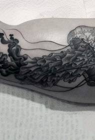 Exquisite mudellu di tatuaggi di braccia di meduzea negra è bianca