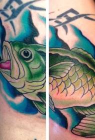 Βραχίονα φυσικό χρώμα μεγάλο σχέδιο τατουάζ ψαριών