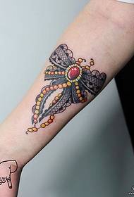 Arms Jeropa en Amearika Lace Bow sieraden Tattoo Patroon