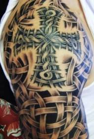 Groot arm weef kruis en keltiese knoop tatoo patroon