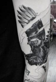 Modeli i tatuazheve shqiponjë zezë dhe e bardhë e shkëlqyer