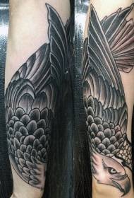 Украшен црно-бели узорак тетоваже орао за роњење
