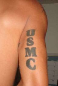 Arm US Marine Corps English Logo Tattoo Pattern
