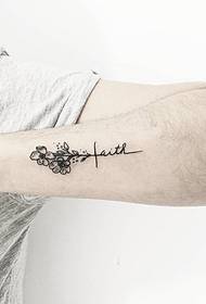 Mali krak mali svježi i jednostavni cvjetni uzorak za tetovažu slova