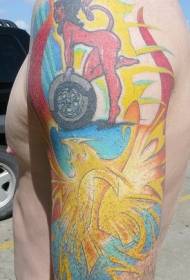 Pátrún tattoo lámh suaitheantais phoenix daite