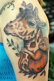 I-Arm color giraffe tattoo iphethini