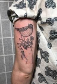 Ruoko kuruoko rwakasviba rwakatemwa tattoo ruoko rwakabata ruva tattoo bird tattoo mutsara tattoo mufananidzo