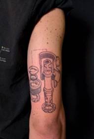 Механічныя часткі малюнка малюнка татуіроўкі на вялікай руцэ