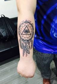 Modello di tatuaggio personalizzato con acchiappasogni da braccio