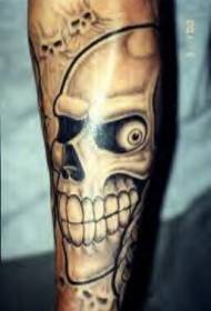 Sorriso padrão de tatuagem de caveira no braço