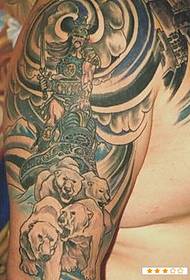 Patró de tatuatge de braç guerrer amb trineu