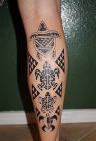 Mofuta oa tattoo ea polynesian totem turtle arm tattoo