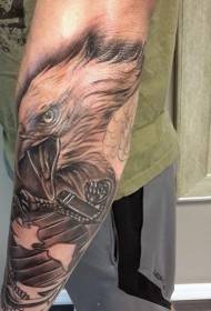 Magico modello di tatuaggio del braccio d'aquila bianco e nero