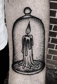 Pika e vogël krahu e zezë gri e stilit evropian qiri me erë model tatuazh tatuazh