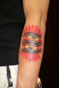 Simetričan uzorak za tetovažu ruku u boji očiju