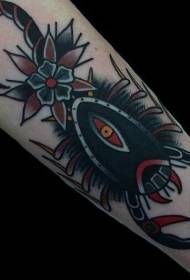 Modello di tatuaggio di dadi colorati dipinti a mano misterioso braccio della vecchia scuola