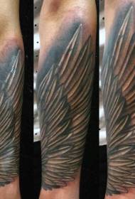 Modello di tatuaggio braccio ali bianco e nero disegnato a mano semplice
