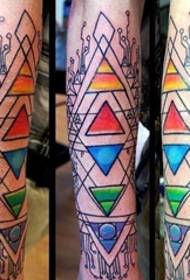 Persoonlijkheid geometrische bloem arm tattoo foto