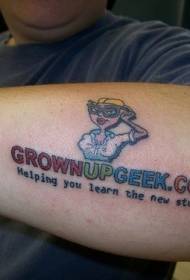 Cartoon webadvertentie tattoo patroon op arm