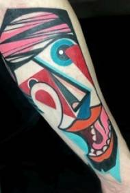 Brazo pintado técnica del tatuaje simple personalidad línea tatuaje elemento geométrico personaje del tatuaje retrato imagen del tatuaje