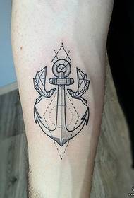 Moalo oa tattoo ea anchor geometric tattoo