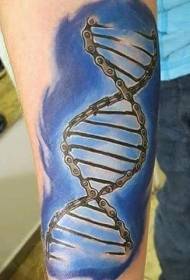 Arm color DNA shape loop chain tattoo pattern