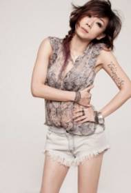 Sandy Lam Arms Greek Character Tattoo Pattern