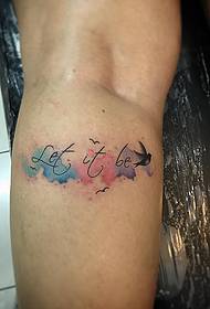 Kleine arm brief splash inkt vogel tattoo patroon