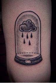 Braț model de tatuaj nor de ploaie creativ negru