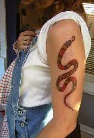 팔에 색된 뱀 문신 패턴