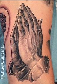 Modeli i tatuazhit të dorës së lutjeve evropiane dhe amerikane të vogël