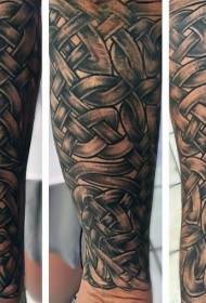 Величезний чорно-білий кельтський вузол рука татуювання візерунок
