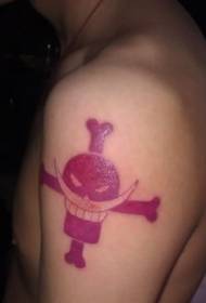 Tatuaggio totem rosso con barba bianca armata