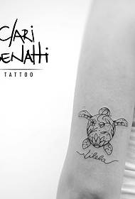 Девојки голема рака мала свежа морска желка Англиска шема за тетоважа
