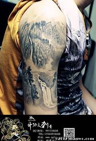 Tatuaggio di pittura di paesaggio del braccio
