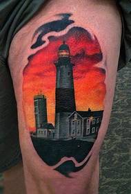 Узорак тетоважа великог свјетионика у боји руке