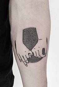 Small arm line hand point tattoo geometric tattoo pattern