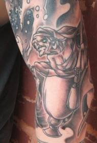 Arm monster oude heks tattoo patroon