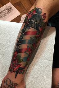 Arm school light rose tattoo pattern