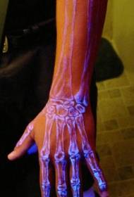 Kar reális fluoreszkáló csont tetoválás minta