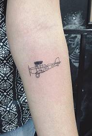 Lámh beag Pátrún úrnua simplí tattoo eitleáin